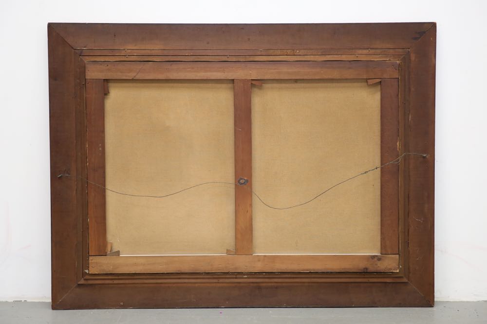 Vintage Acrylic Painting of River Wilderness Scene