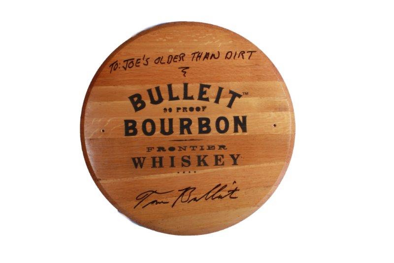 Signed Bulleit Bourbon Barrel Head