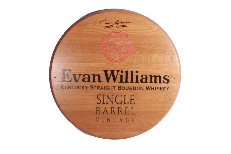 Signed Evan Williams Whiskey Barrel Head