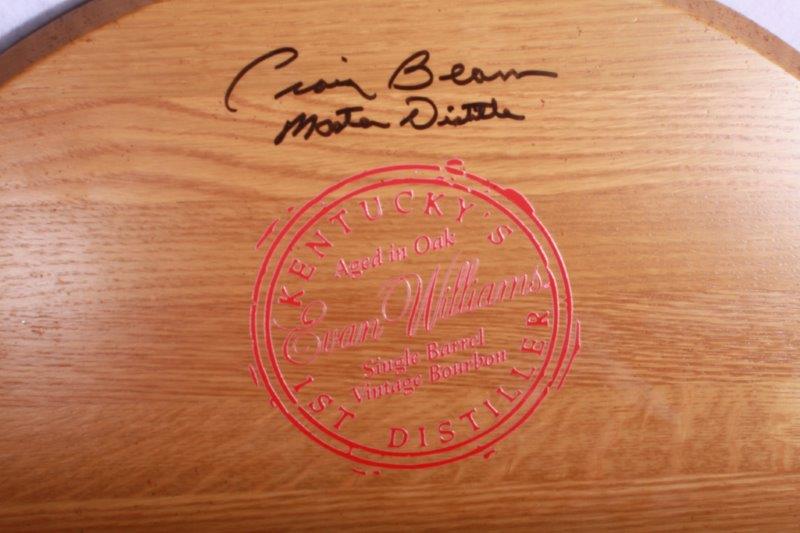 Signed Evan Williams Whiskey Barrel Head