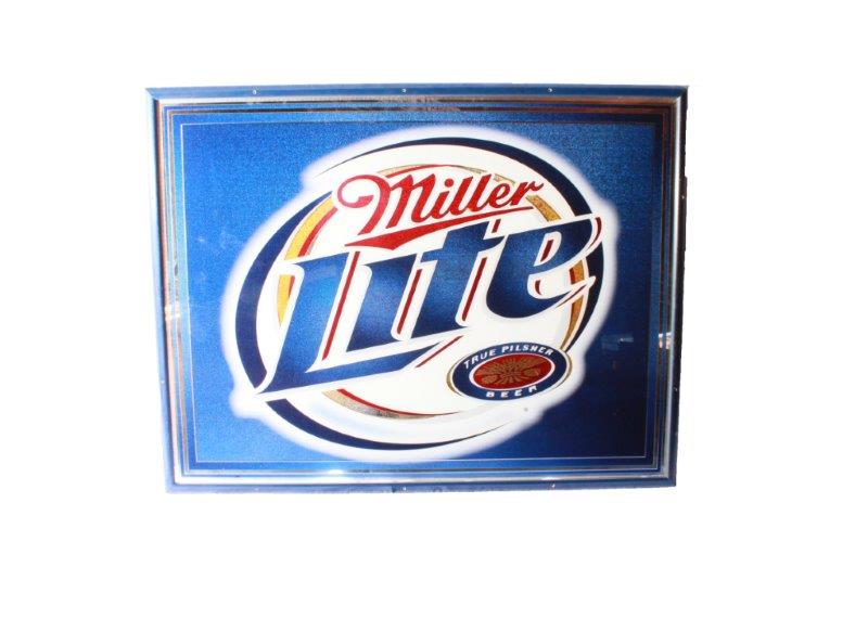 Substantial Framed Miller Lite Mirror