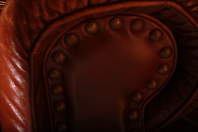 Leather and Upholstered Rustic Arm Chair