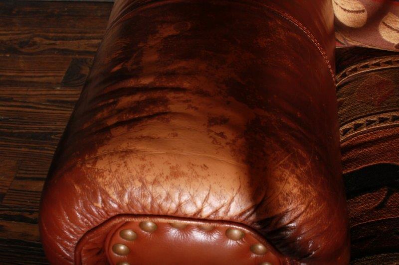 Leather and Upholstered Rustic Arm Chair