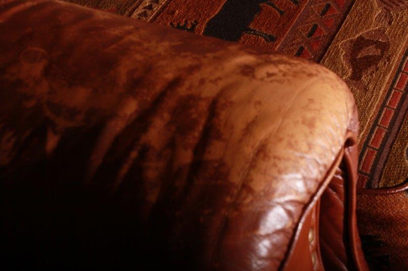 Leather and Upholstered Rustic Arm Chair