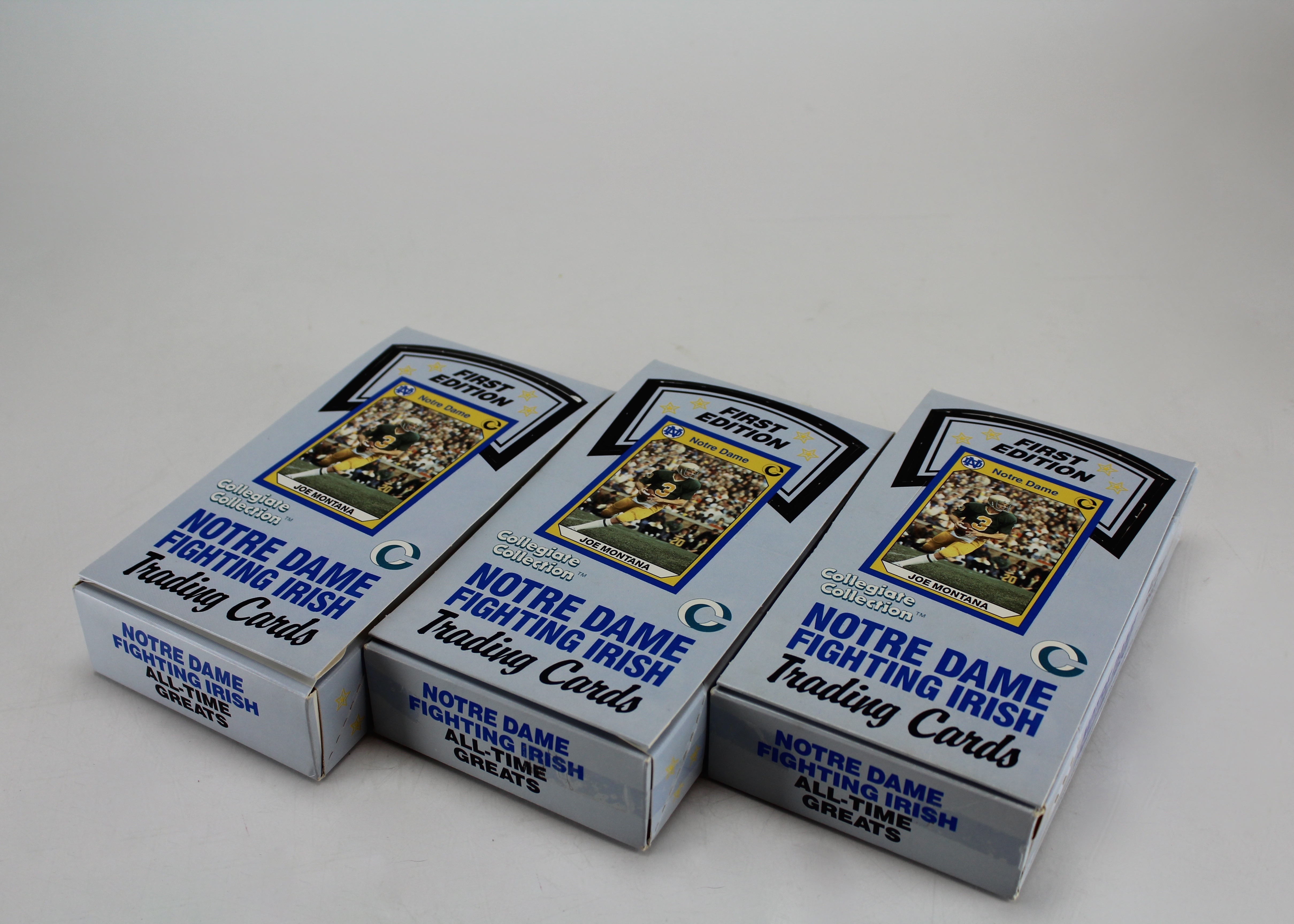 Trio of Notre Dame Boxes of Trading Cards