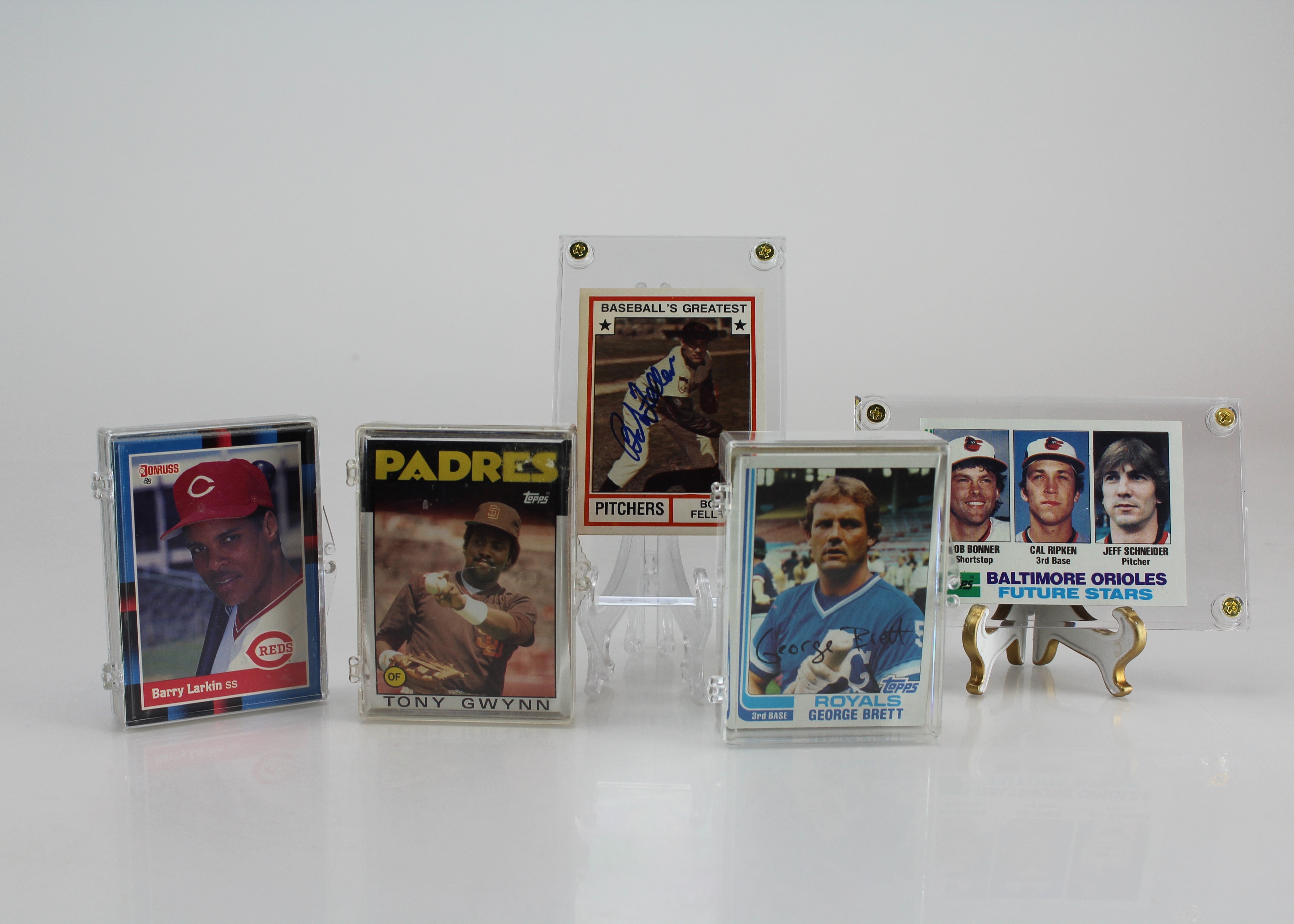 Baseball Card Assortment Including Autographed Bob Feller Card
