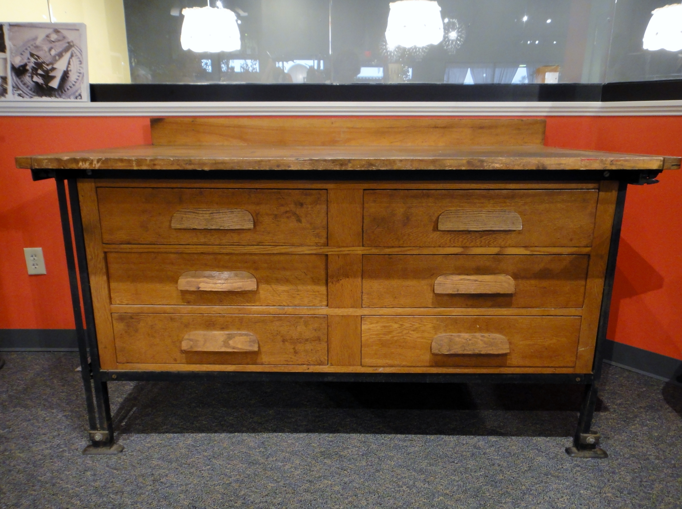 Antique Machinist Oak Table