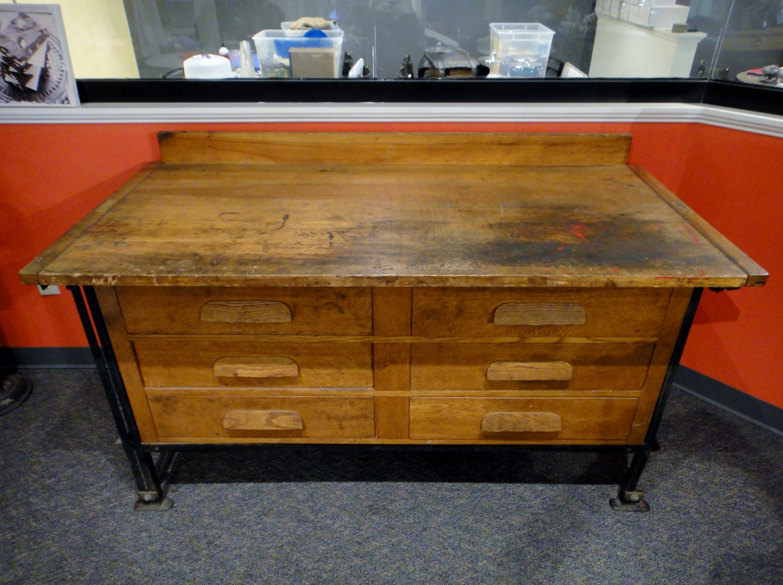 Antique Machinist Oak Table