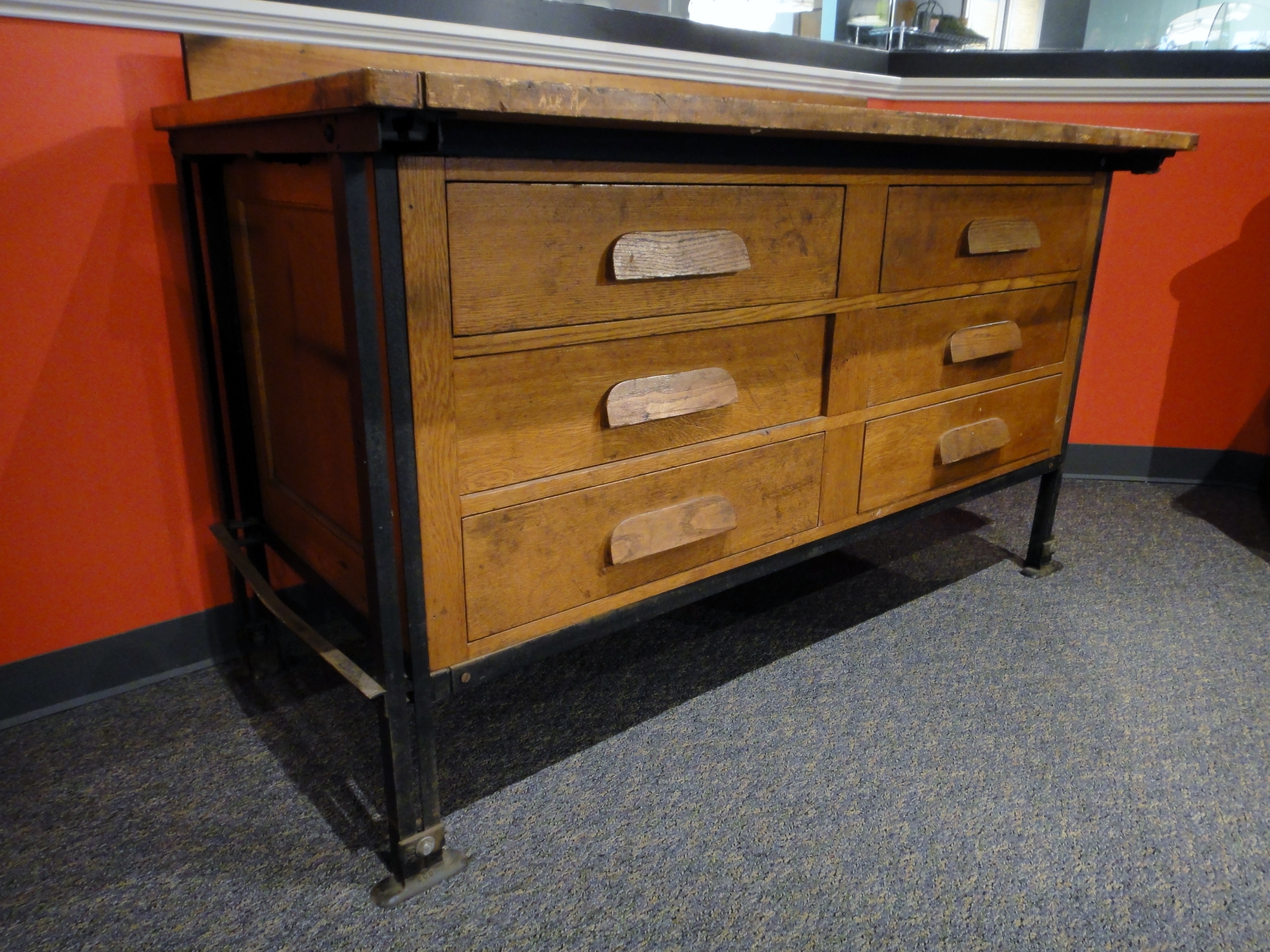 Antique Machinist Oak Table