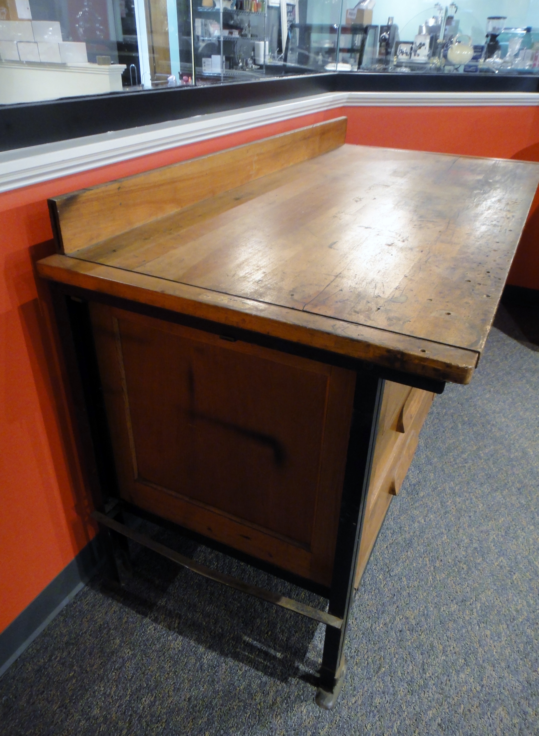 Antique Machinist Oak Table