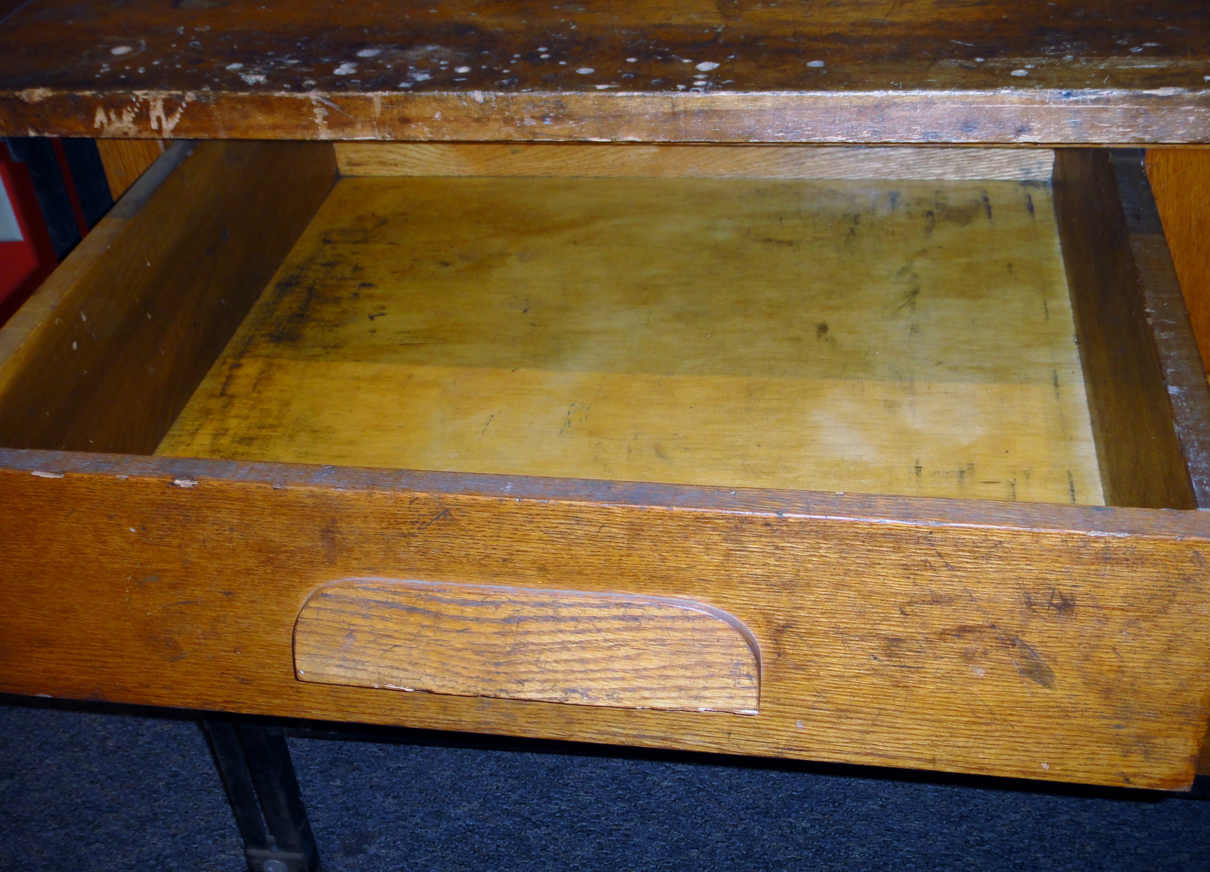 Antique Machinist Oak Table