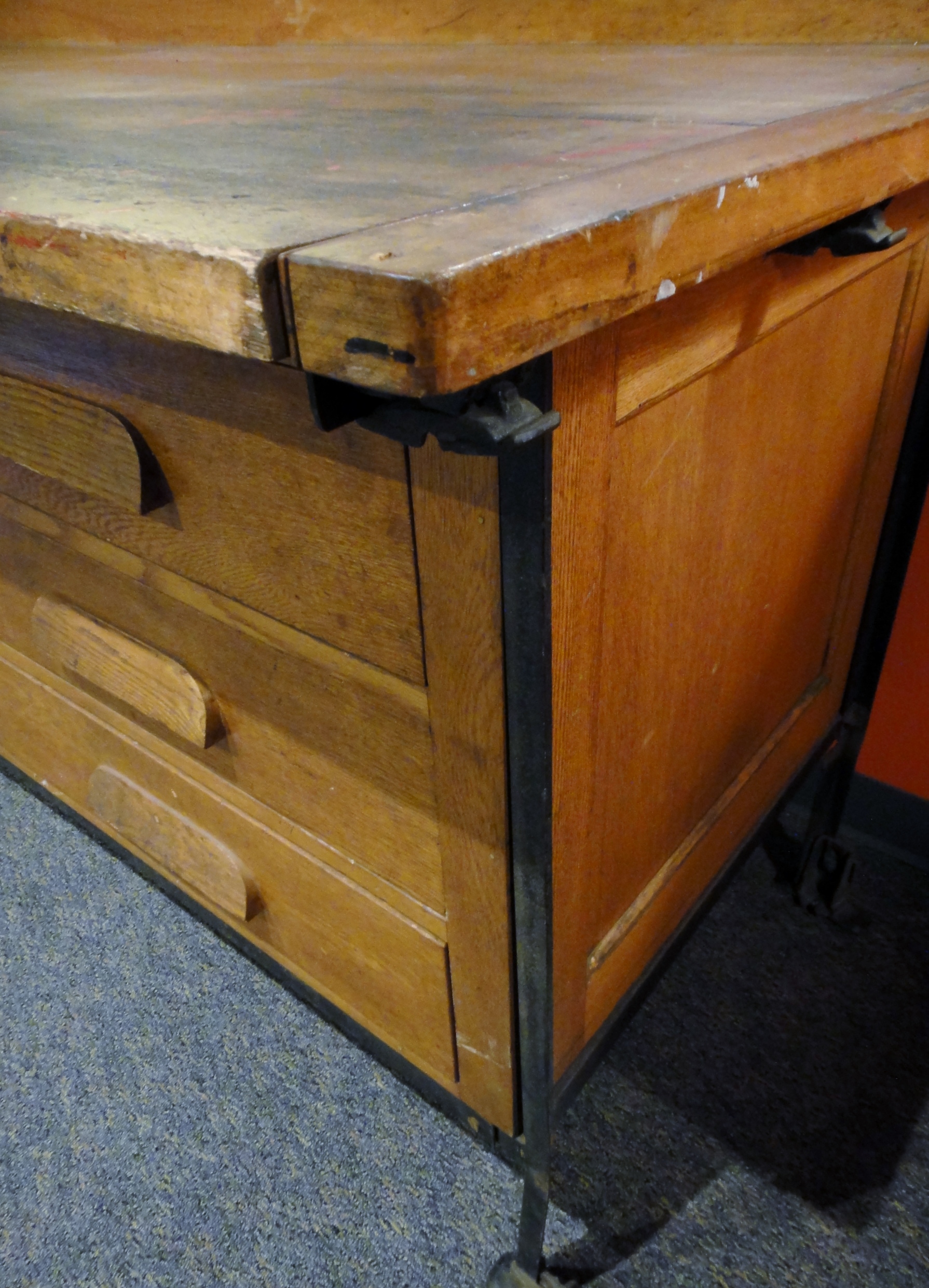 Antique Machinist Oak Table