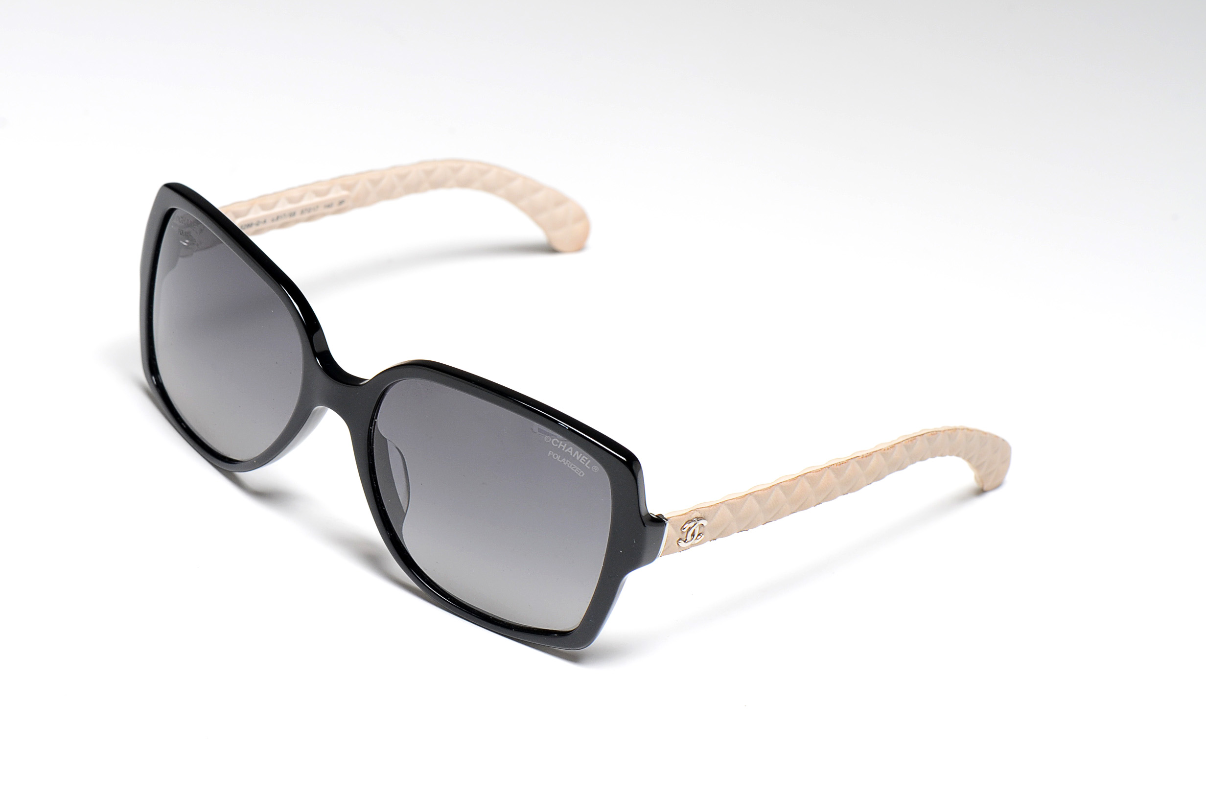 Chanel Designer Polarized Sunglasses with Quilted Sides and Case