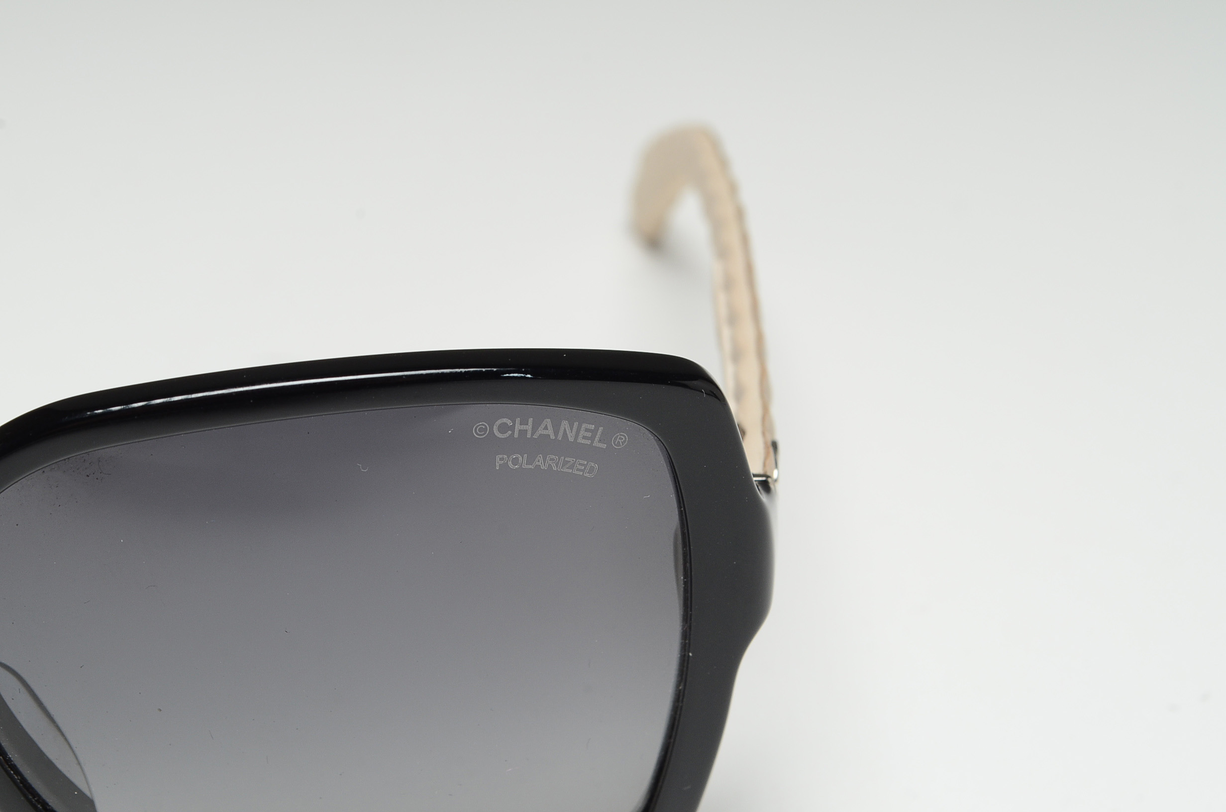 Chanel Designer Polarized Sunglasses with Quilted Sides and Case