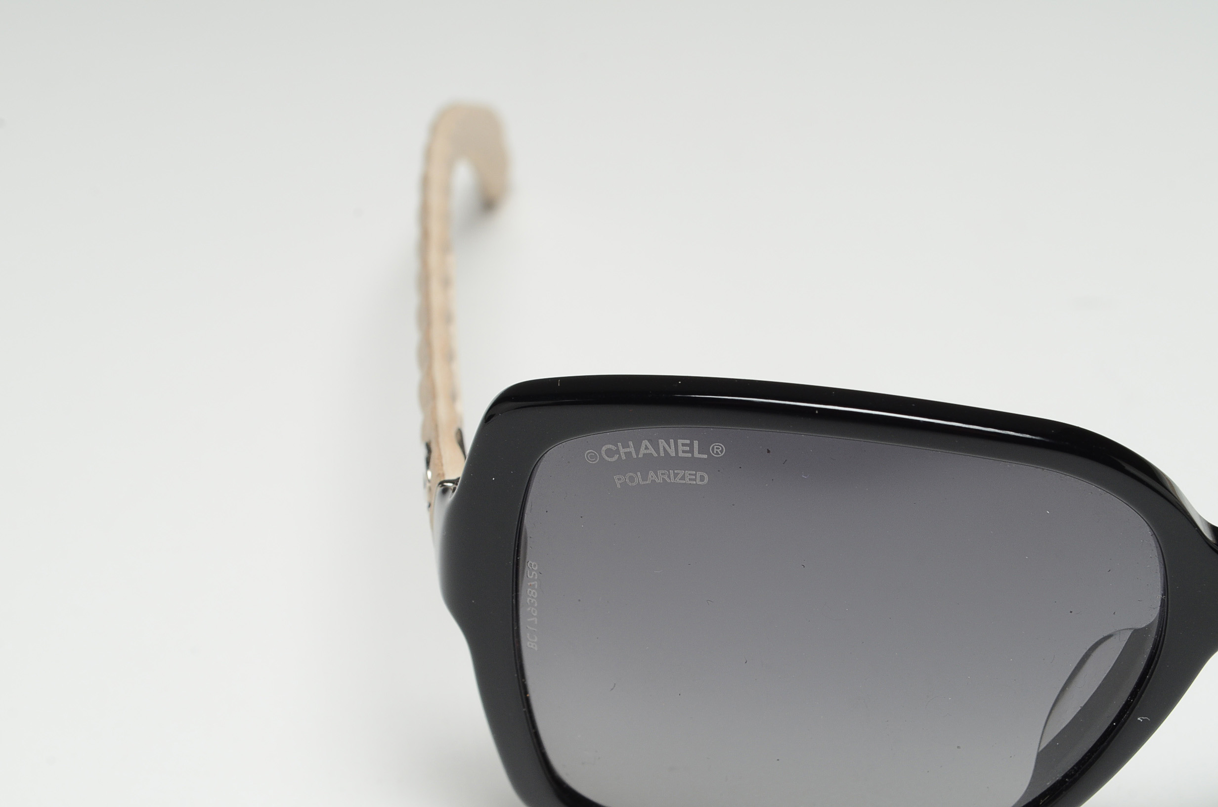 Chanel Designer Polarized Sunglasses with Quilted Sides and Case