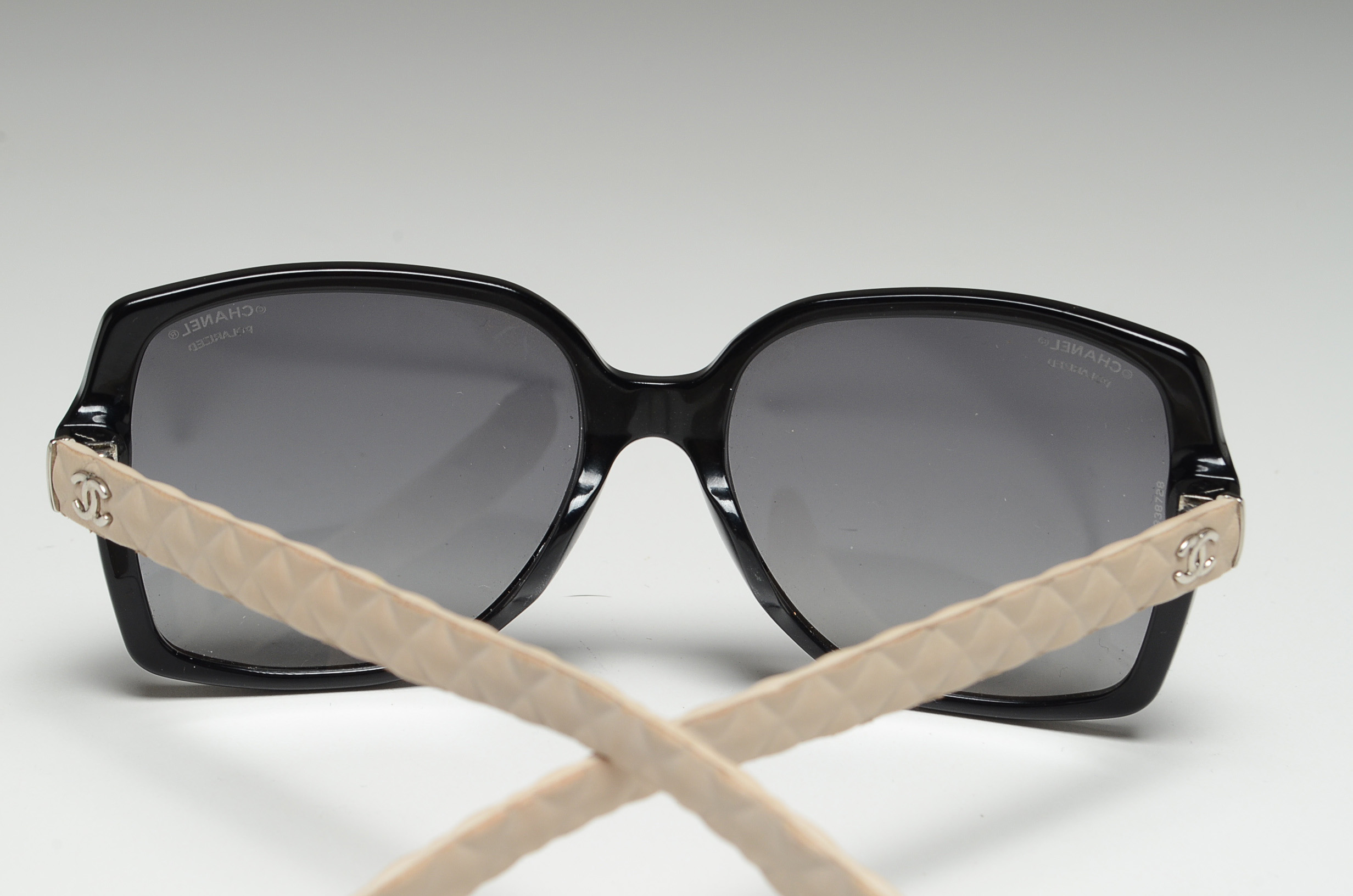 Chanel Designer Polarized Sunglasses with Quilted Sides and Case