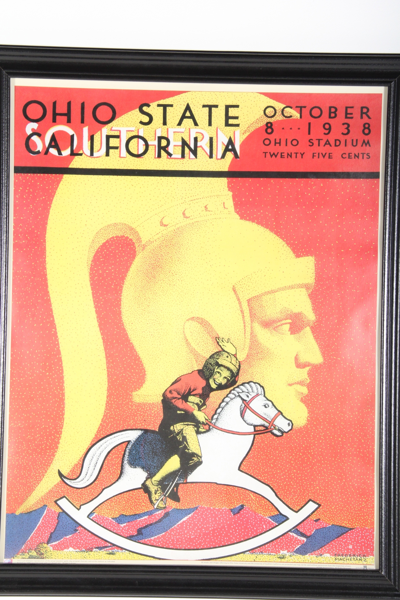 Ohio State Southern California 1938 Poster