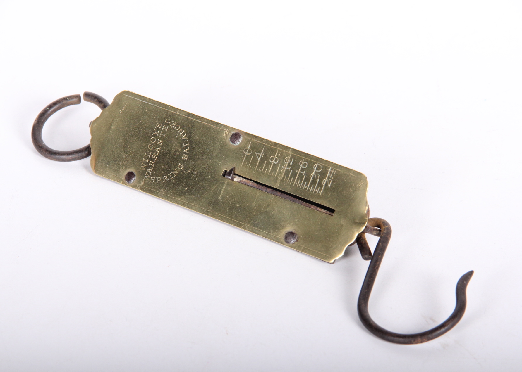Vintage Wilcox Brass Spring Balance Scale