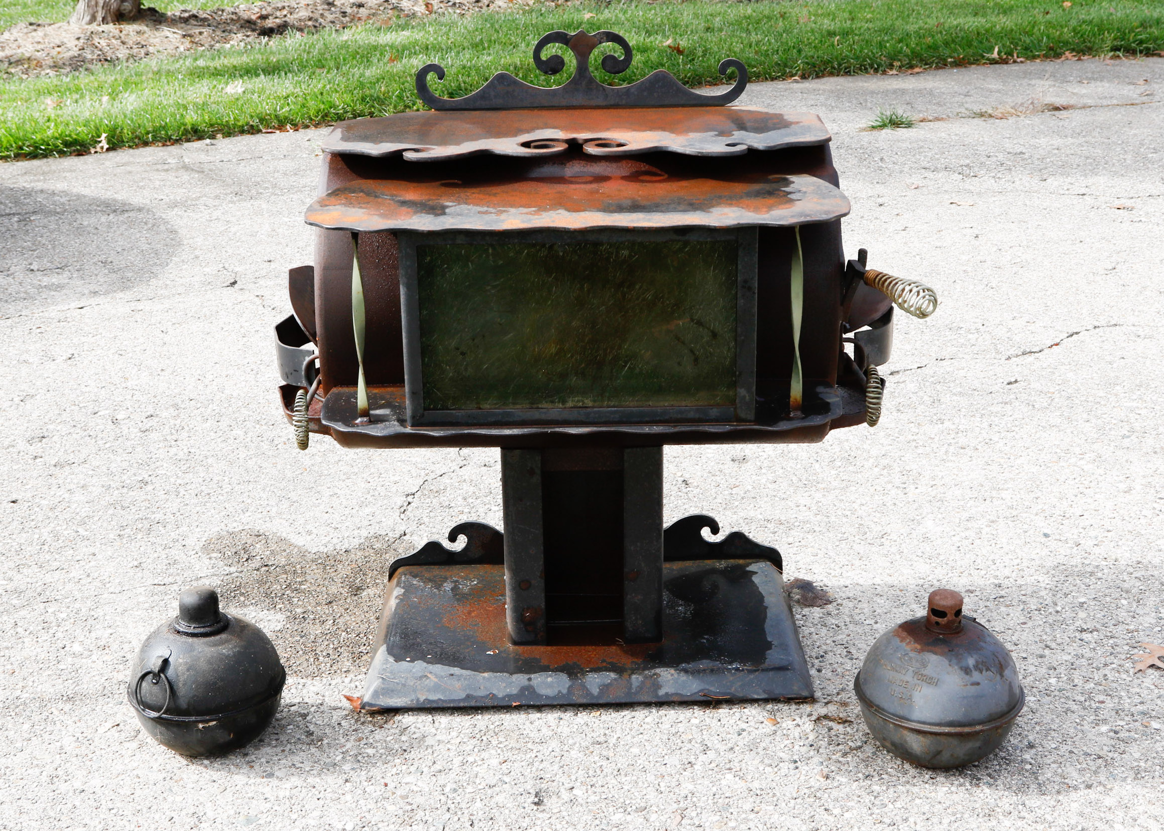 Orley's Wood Burning Stove and Pair of Highway Torches