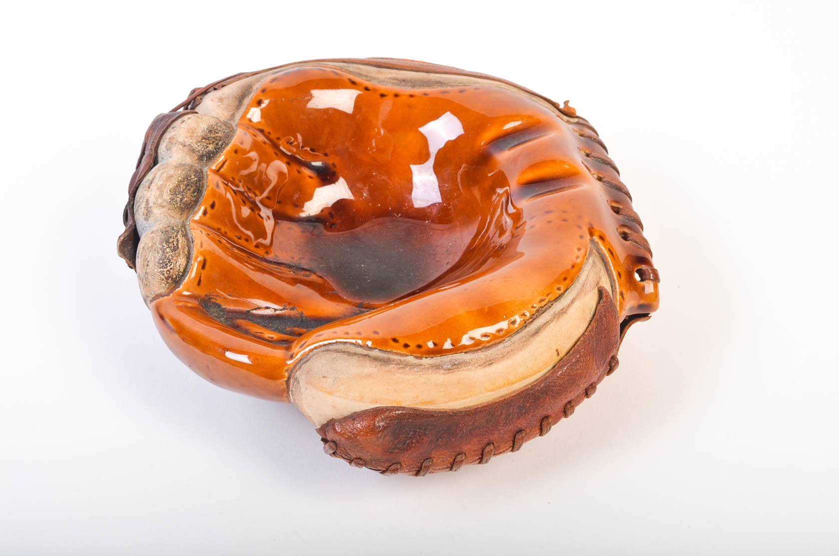 Rare Vintage Longchamp Ceramic and Leather Baseball Mitt