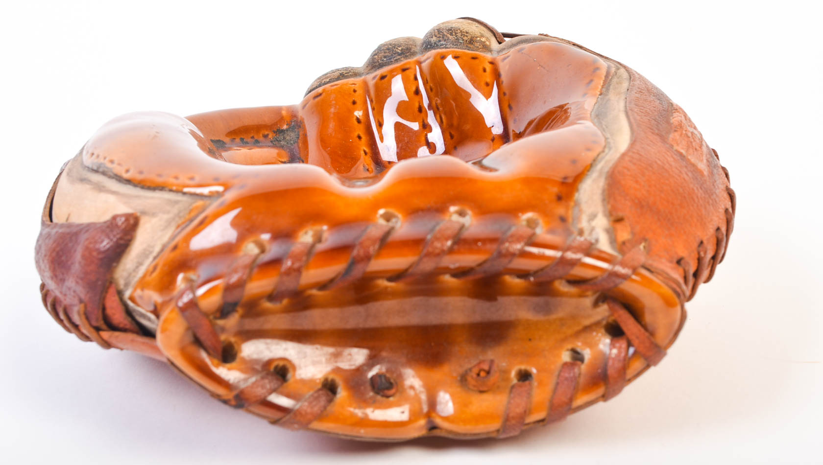 Rare Vintage Longchamp Ceramic and Leather Baseball Mitt