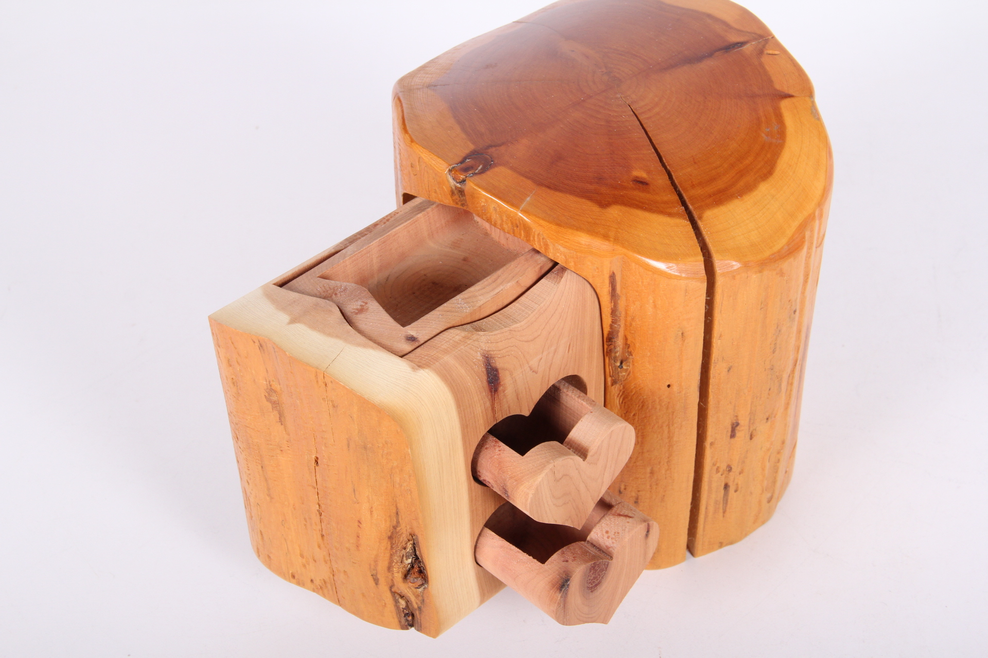 Cedar Stamp Jewelry Box and Wooden Utensils