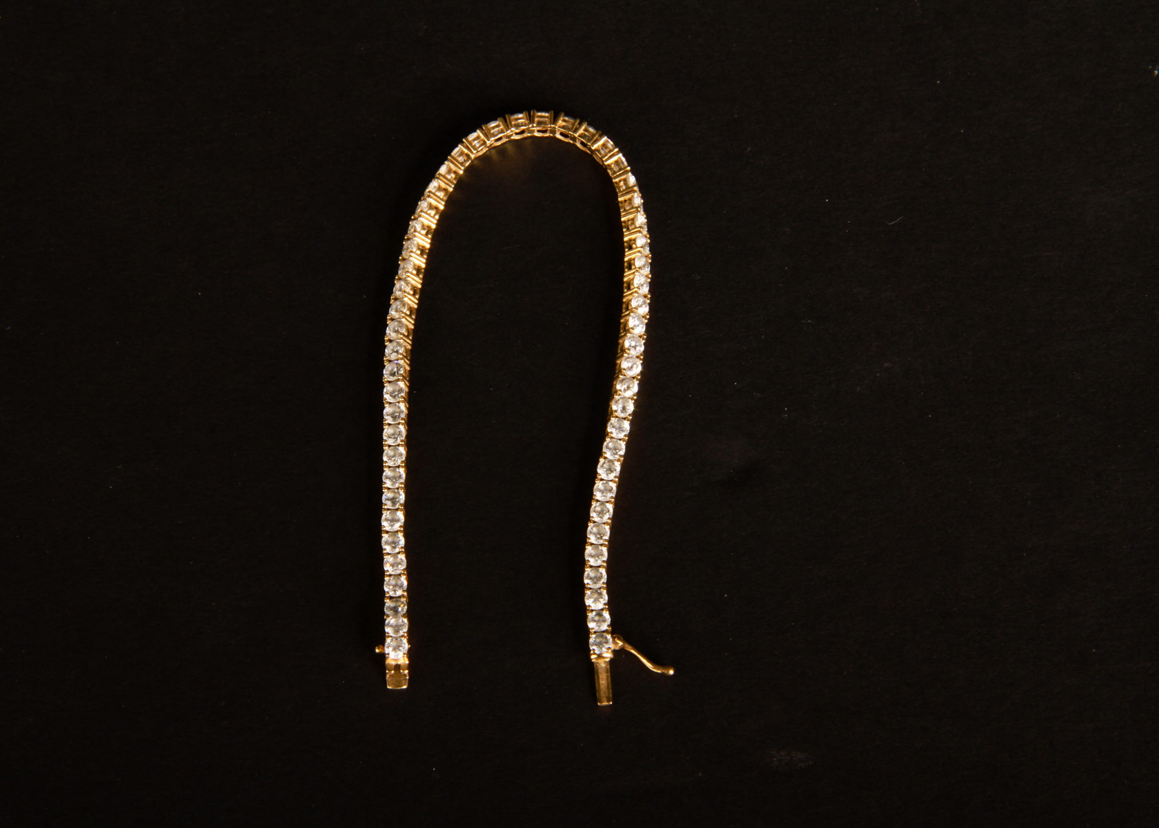 14K Yellow Gold and Cubic Zirconia Tennis Bracelet