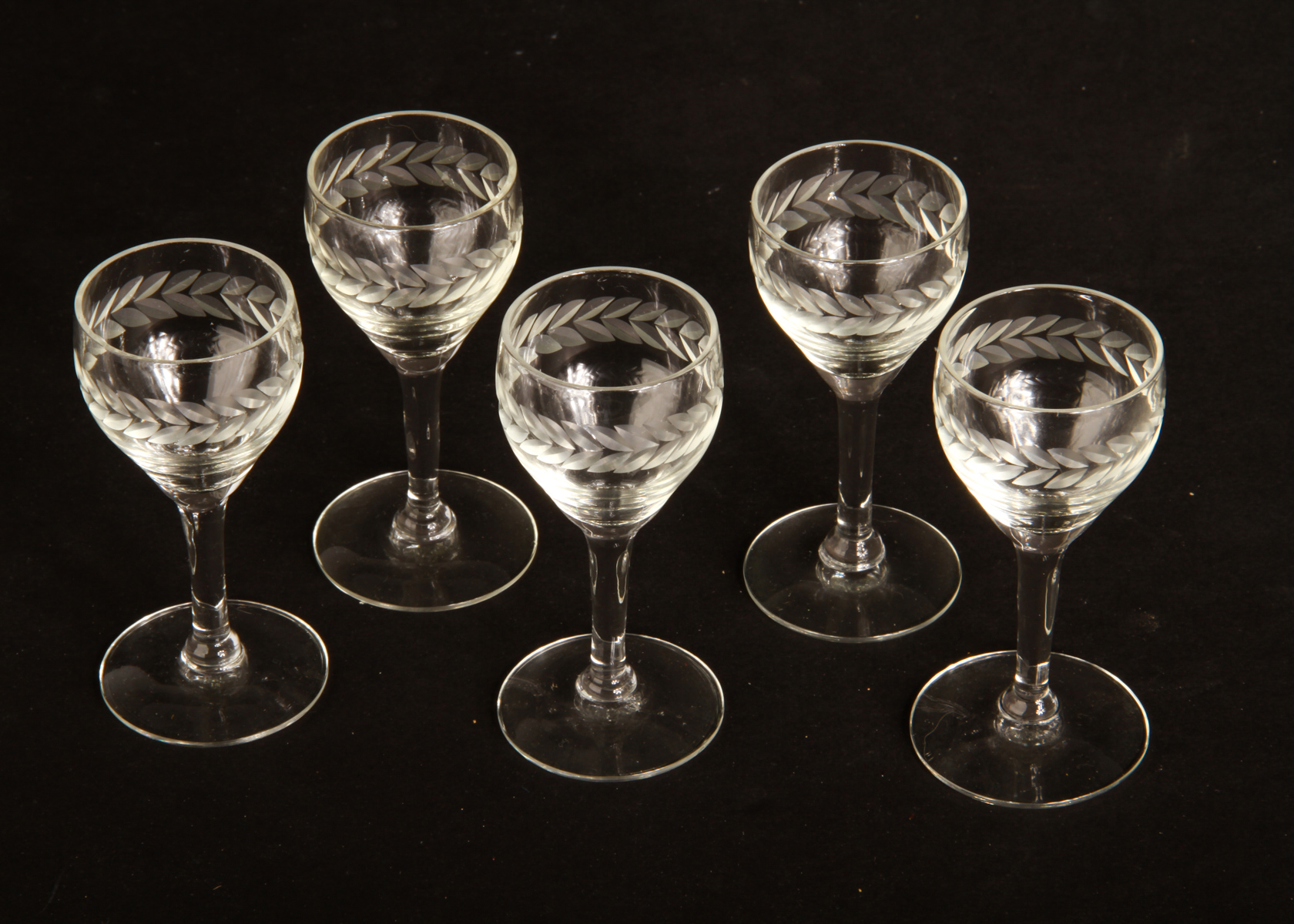 Five Etched Cordials