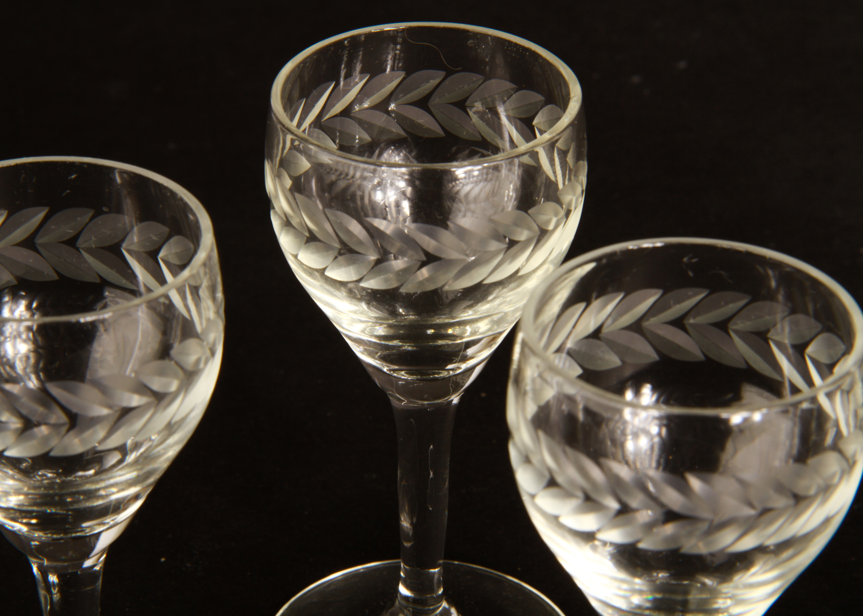 Five Etched Cordials