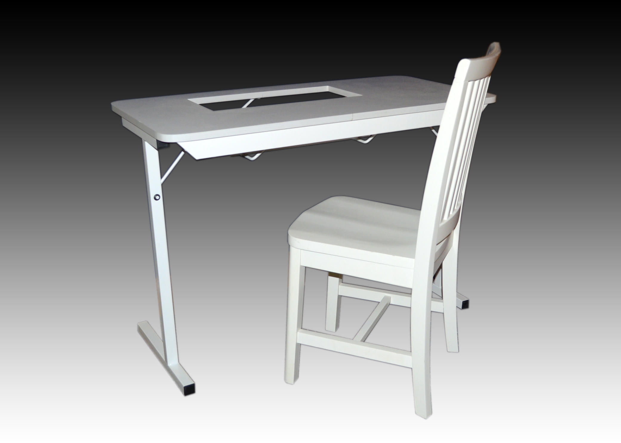 Contemporary White Sewing Table