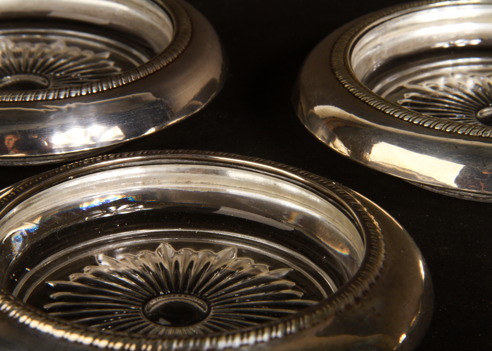 Set of Eight Vintage Sterling by Laben Coasters