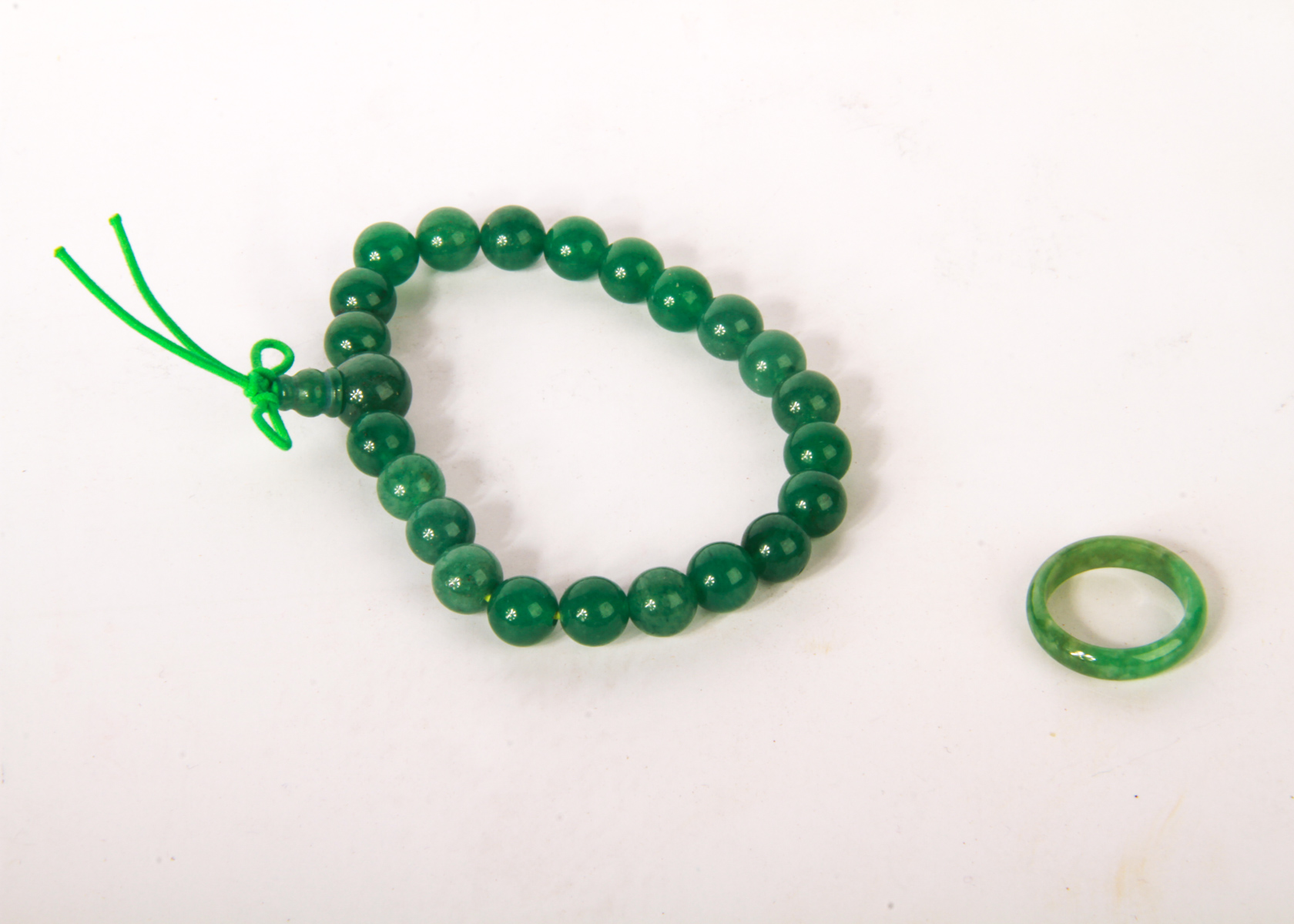 Green Hardstone Bracelet and Ring