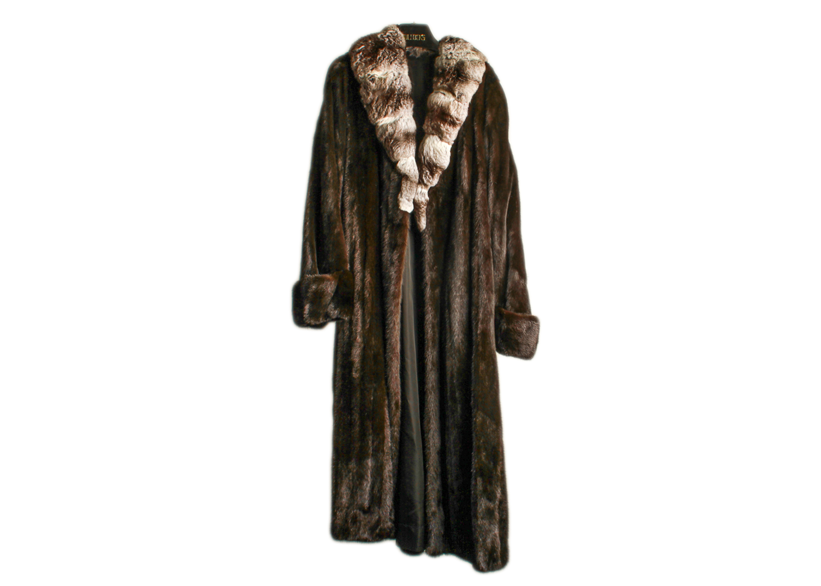 Chocolate Mink Coat with Chinchilla Collar by John Ross