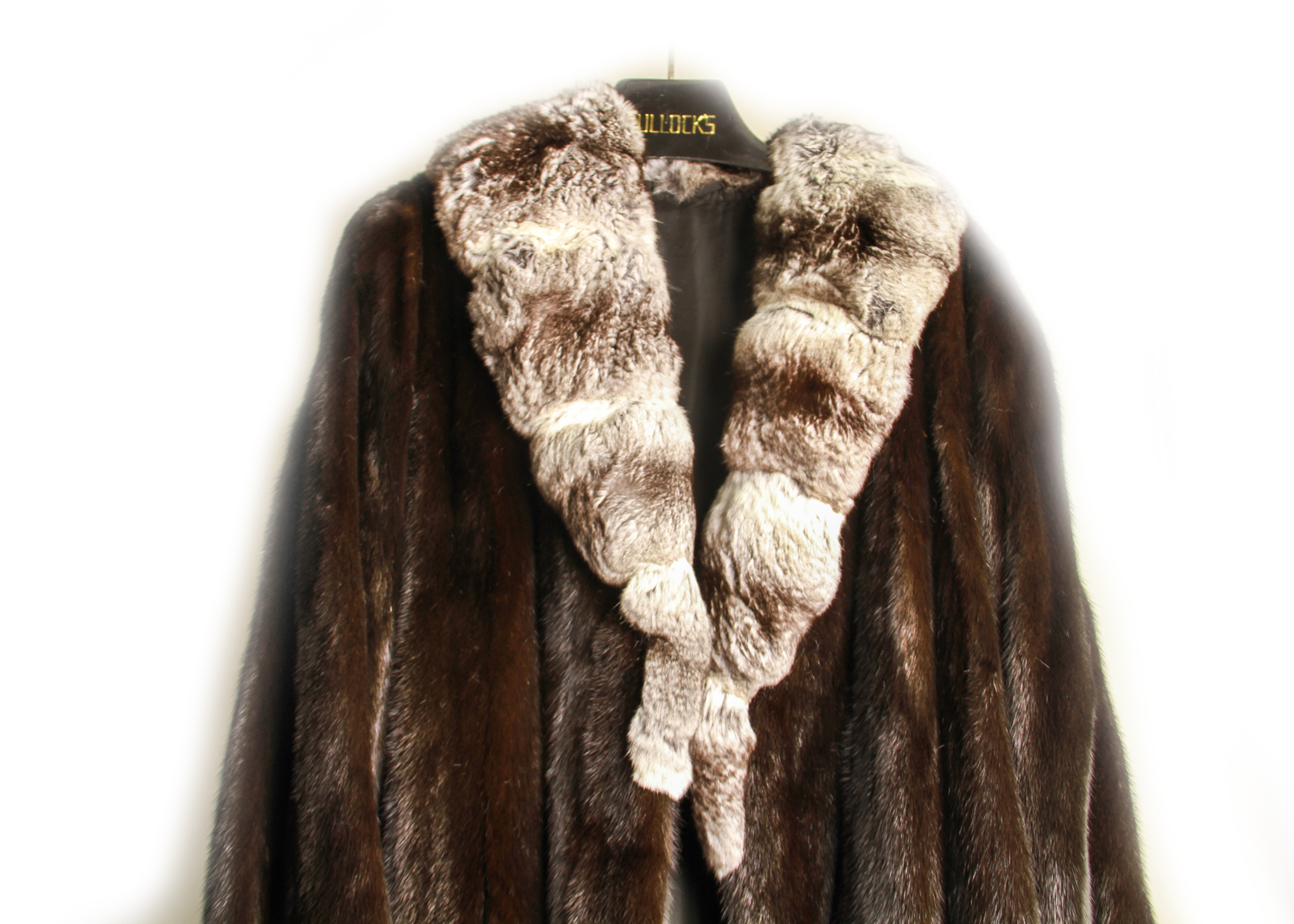 Chocolate Mink Coat with Chinchilla Collar by John Ross