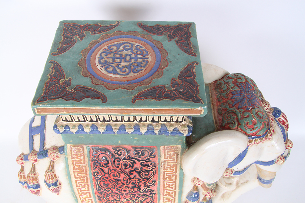Indian Ceramic Elephant Plant Stand