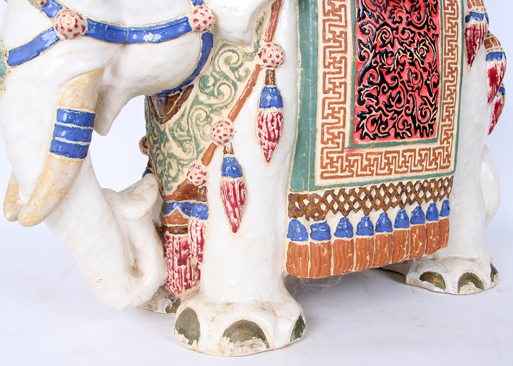 Indian Ceramic Elephant Plant Stand