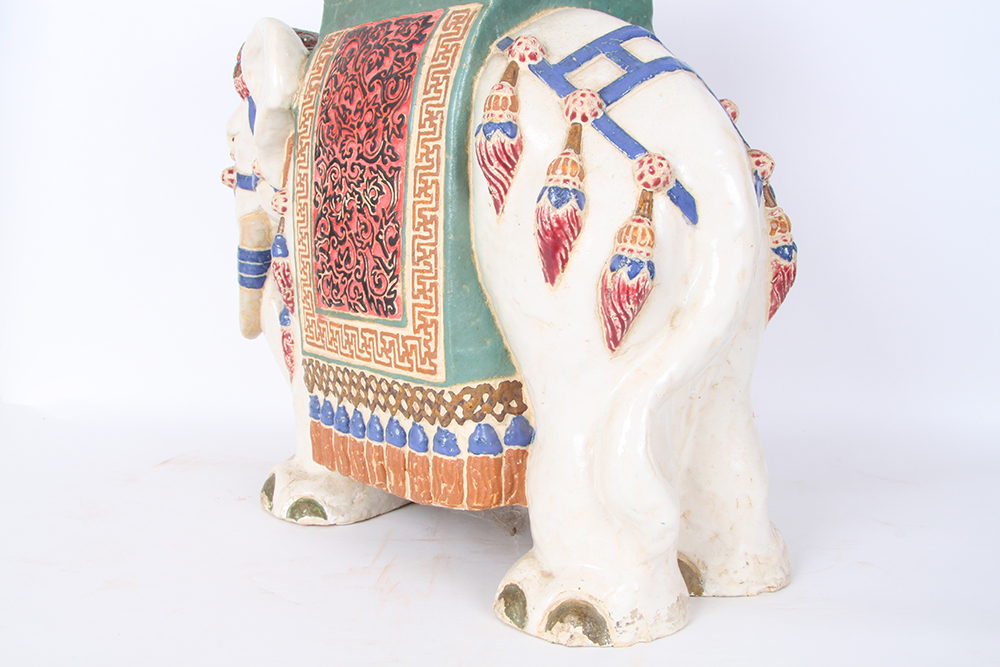 Indian Ceramic Elephant Plant Stand