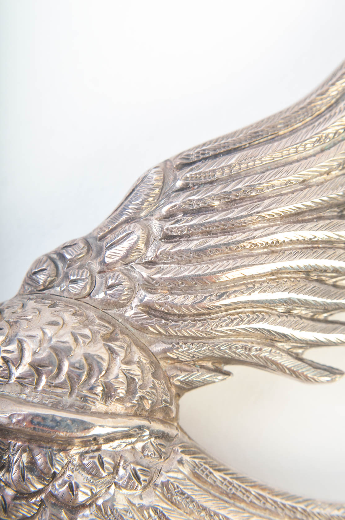 Signed Vintage Mexican Taxco 980 Silver Bird of Paradise Brooch