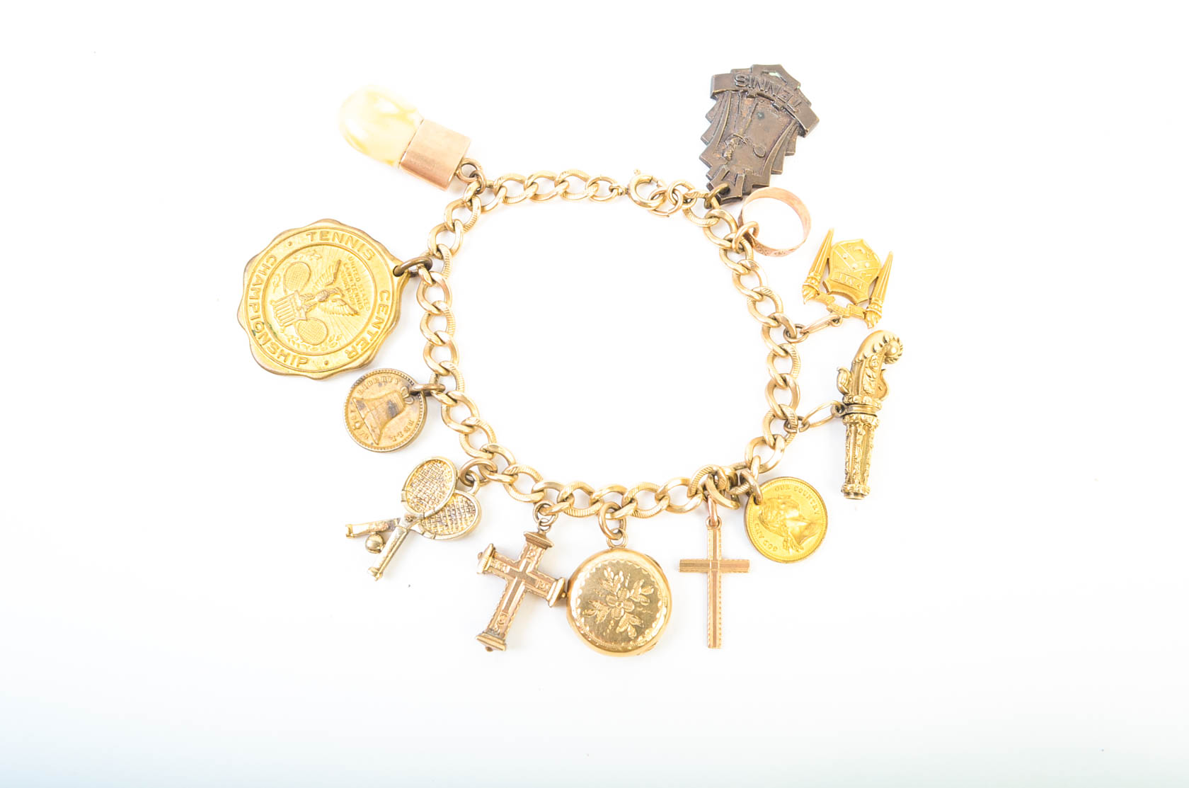 12K Gold Charm Bracelet
