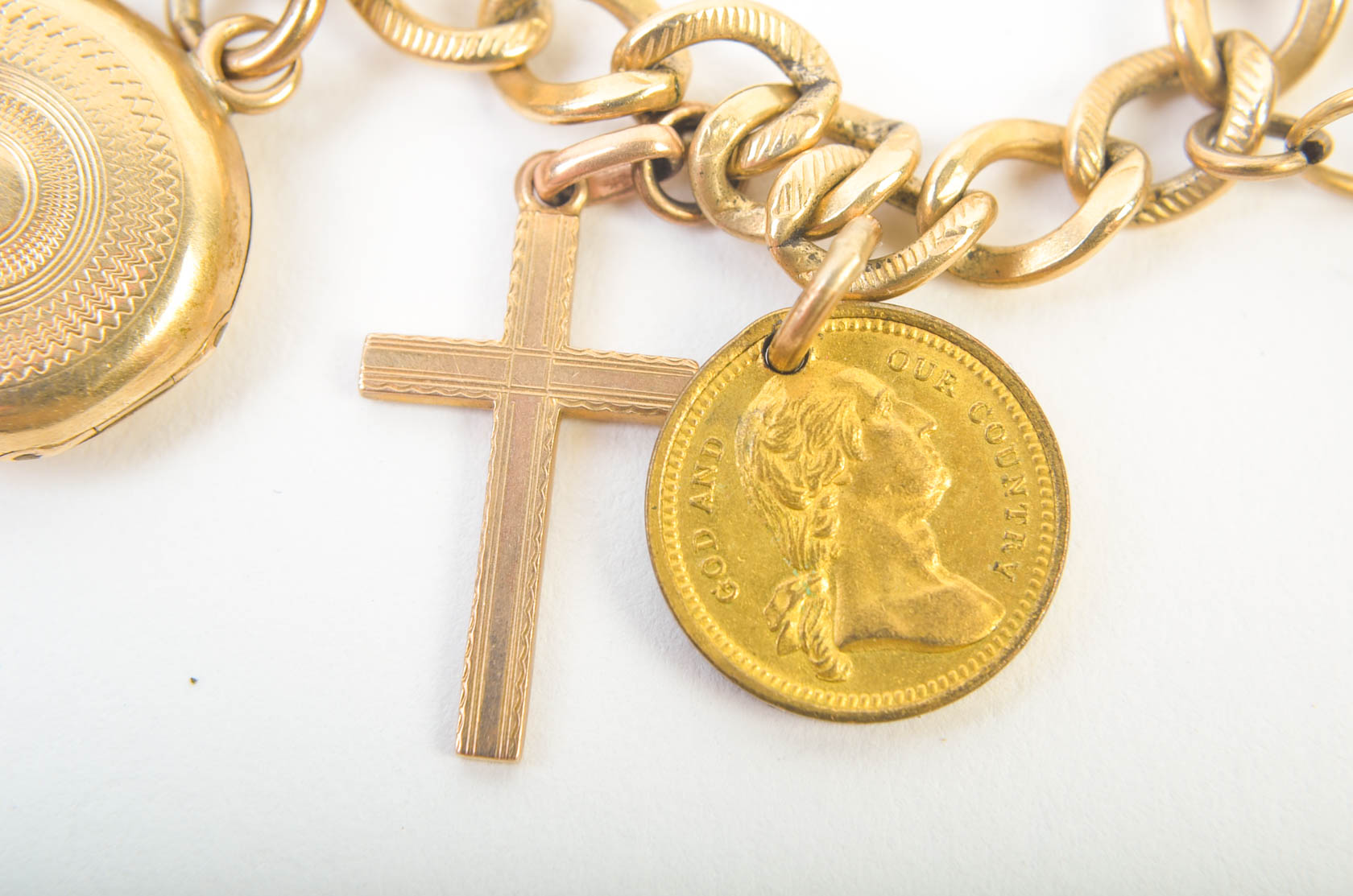 12K Gold Charm Bracelet