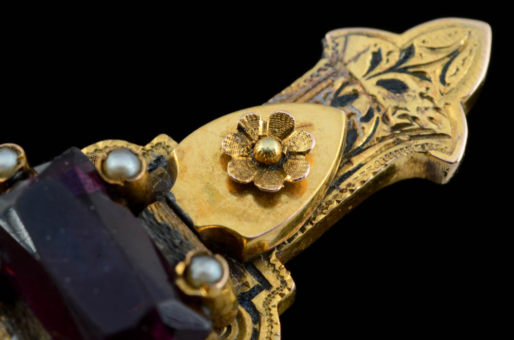 Victorian 10K Gold Filled Etruscan Revival Brooch