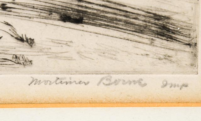 Mortimer Borne Drypoint Etching
