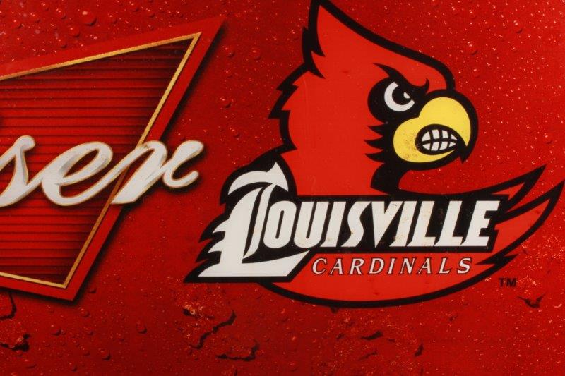 Wood Framed Budweiser and Louisville Cardinals Mirror