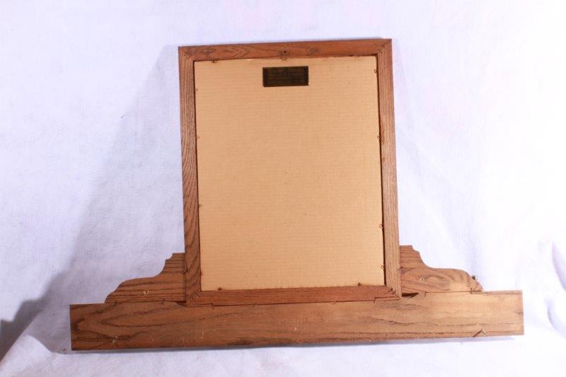 Miller Lite Oak Wood Framed Mirror and Coat Rack