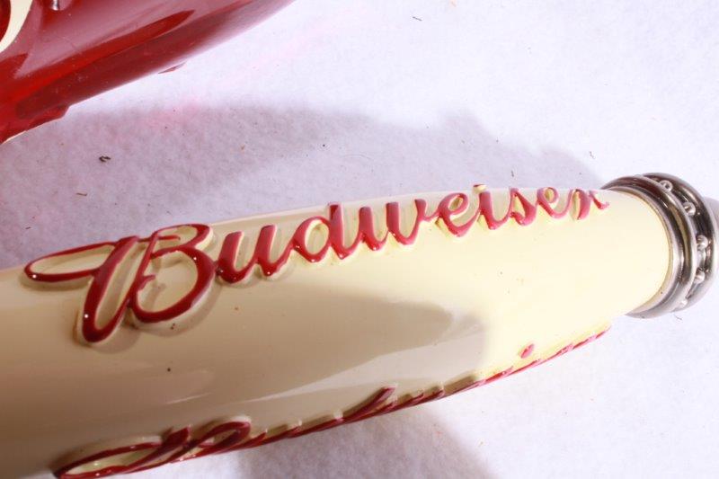 Four Budweiser Tap Handles