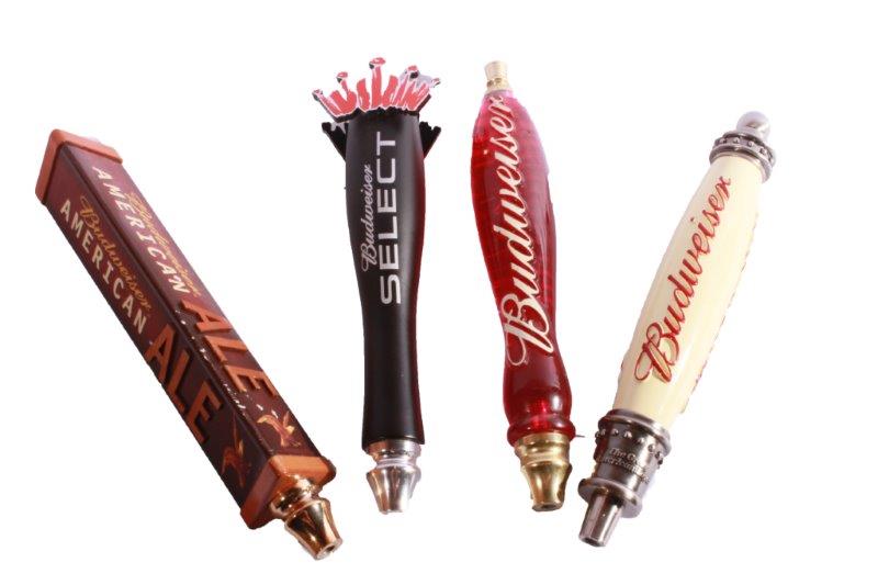 Four Budweiser Tap Handles
