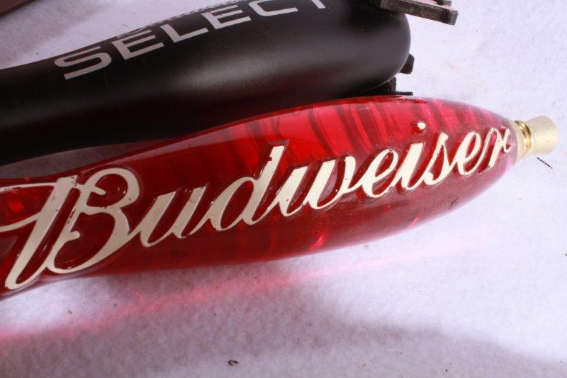 Four Budweiser Tap Handles