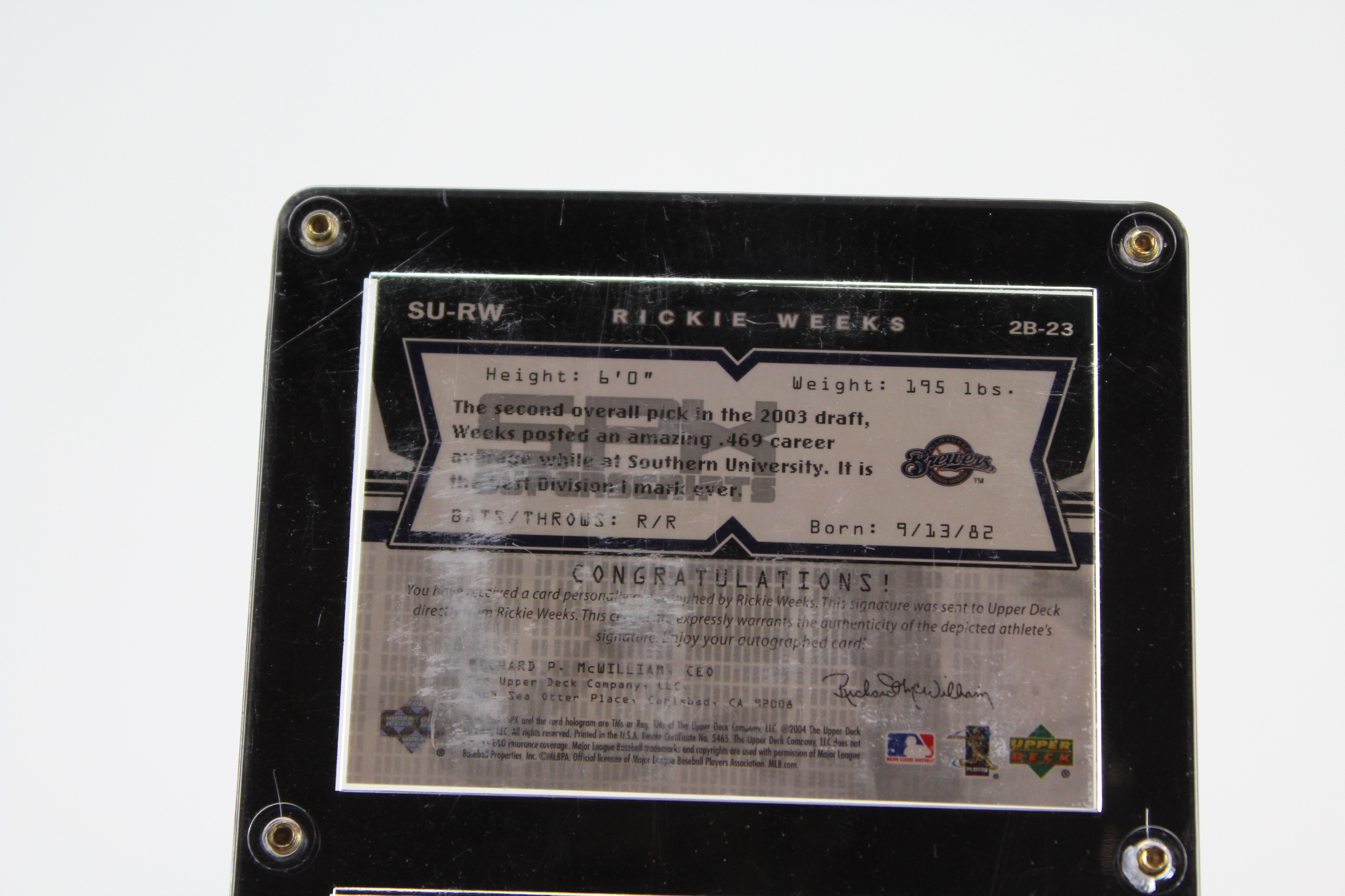 Trio of Rickie Weeks Autographed Cards