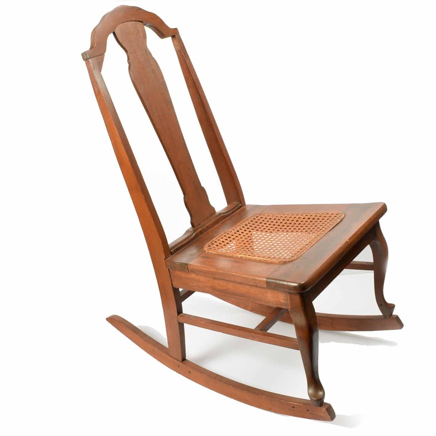 Antique Cane Seat Nursing Rocking Chair
