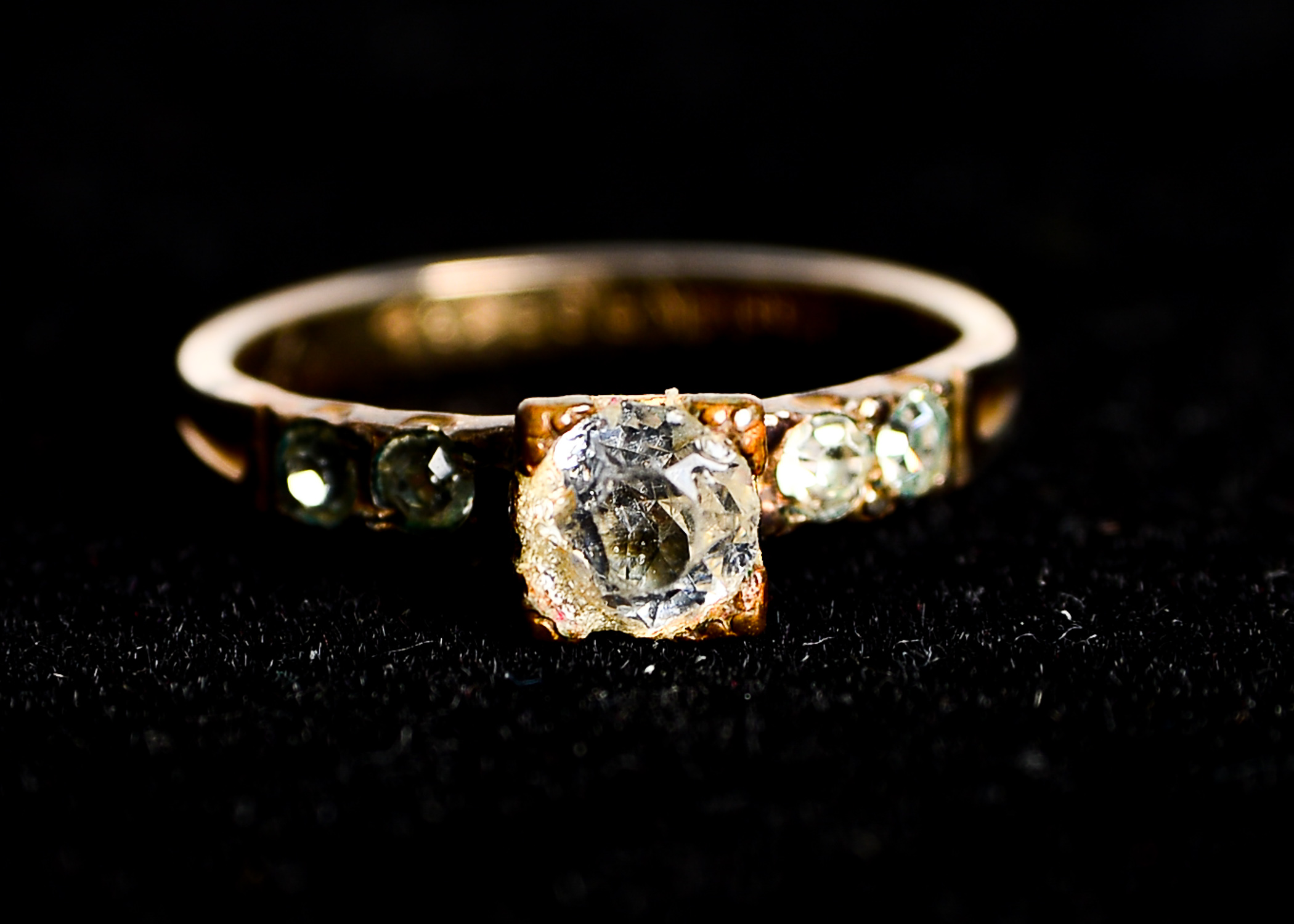 14 Karat Rolled Yellow Gold and ‘Diamond’ Ring